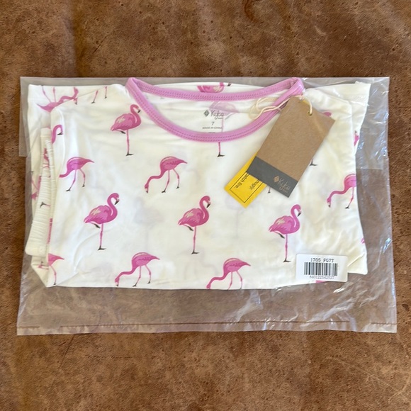Kyte baby short sleeve toddler pajamas in Flamingo